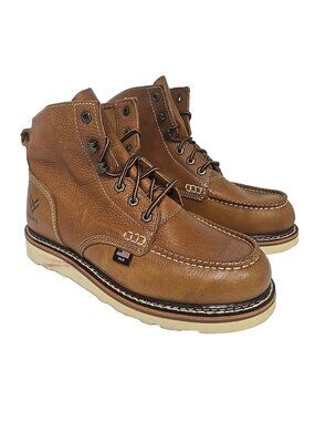 Hawx Men's BHX00R0W133 6" USA Pitstop Wedge Soft Toe Work Boot Brown Size 9.5D